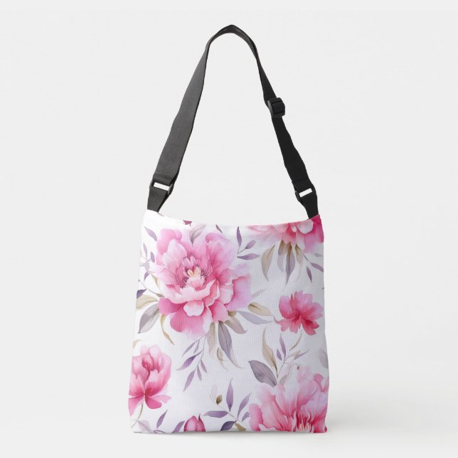 Bolsa Ajustável Pink Peony Floral (Frente)