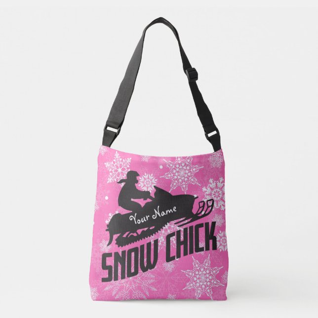 Bolsa Ajustável Pintinho de neve na moda cor-de-rosa (Frente)