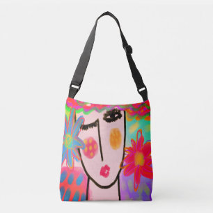 Bolsa Ajustável Pintura de Abstrato de Flores de Verão