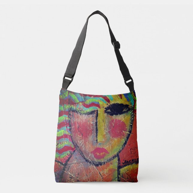 Bolsa Ajustável Pintura de Abstrato de Mulher Selvagem (Frente)