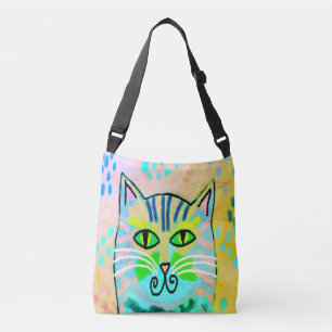 Bolsa Ajustável Pintura de gato Abstrato original na barra de ferr
