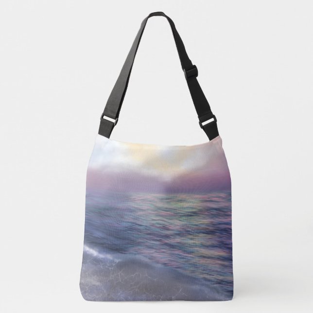 Bolsa Ajustável Pintura em praia com arco-íris (Frente)