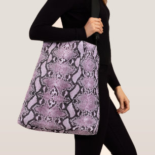 Bolsa Ajustável Píthon Snakeskin, Cinzas Rosa Exótica