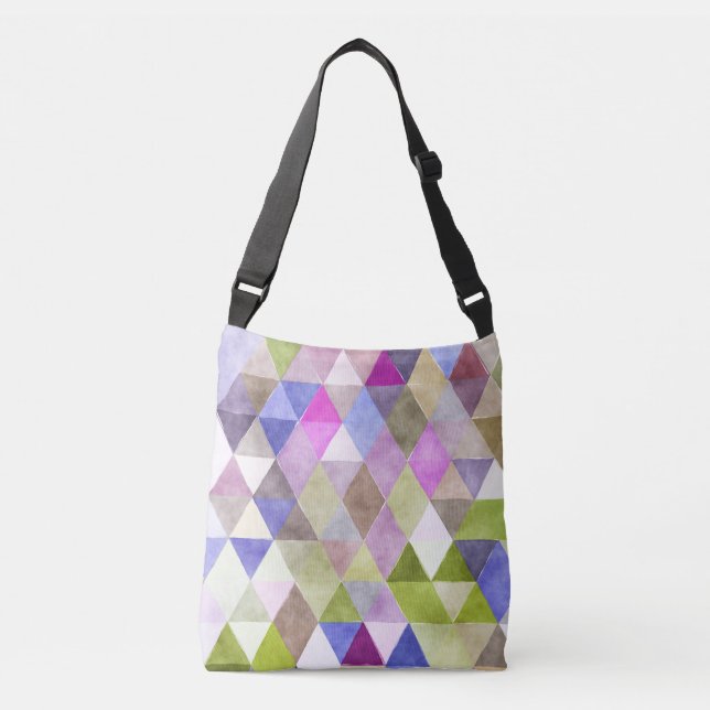 Bolsa Ajustável PixDezines Boho Geométrico / Padrão de Triângulos (Frente)