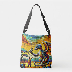 Bolsa Ajustável pixelated image of a dragon trainer