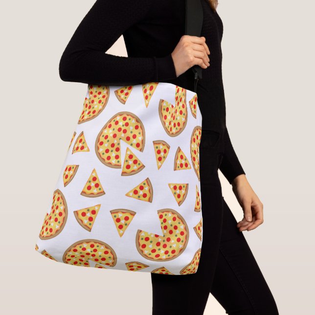 Bolsa Ajustável Pizza divertida legal e padrão de fatias em branco (Close Up)