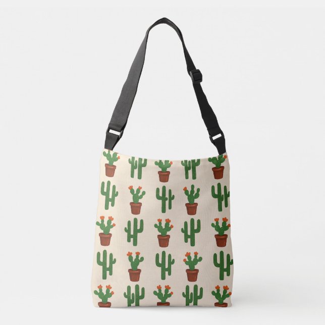 Bolsa Ajustável Plantas de Cacto Verdes e Creme (Frente)