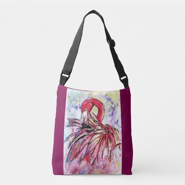 Bolsa Ajustável Plumes au rose (Frente)