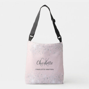 Bolsa Ajustável Poeira brilhante de prata dourada rosa monograma n