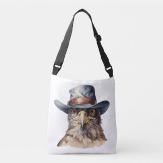 Bolsa Ajustável Pombo engraçado vestindo um chapéu de cowboy, aqua