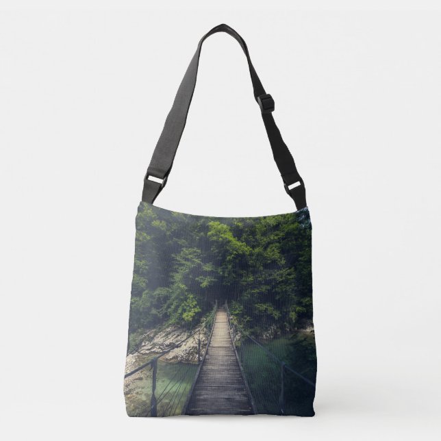 Bolsa Ajustável Ponte de suspensão simples rio Idrijca, Eslovênia (Frente)