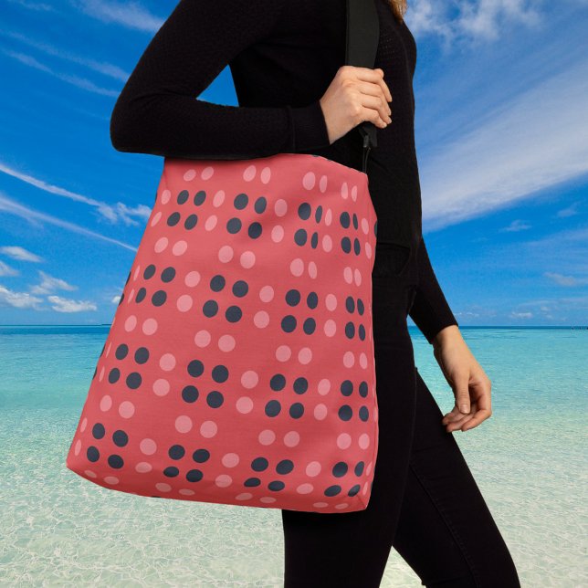 Bolsa Ajustável Pontos Decorativos em Rosa e Cinza (Criador carregado)