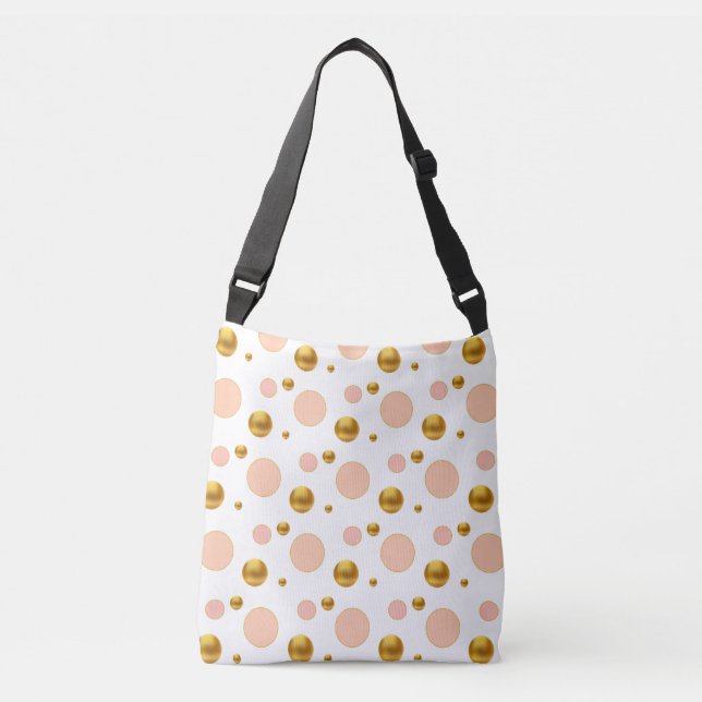 Bolsa Ajustável Pontos Pink Dourados (Frente)
