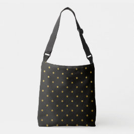 Bolsa Ajustável Pontos Polka Pretos e Dourados
