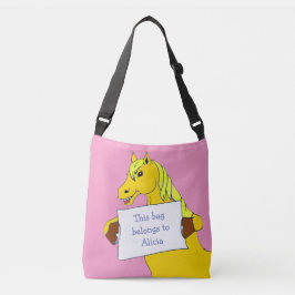 Bolsa Ajustável Pony de desenho animado bonito com mensagem