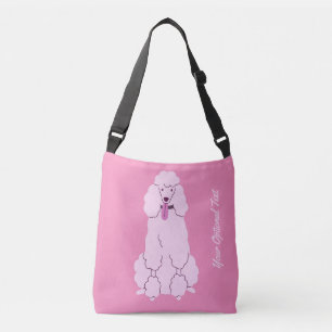 Bolsa Ajustável Poodle Rosa de Texto Personalizado