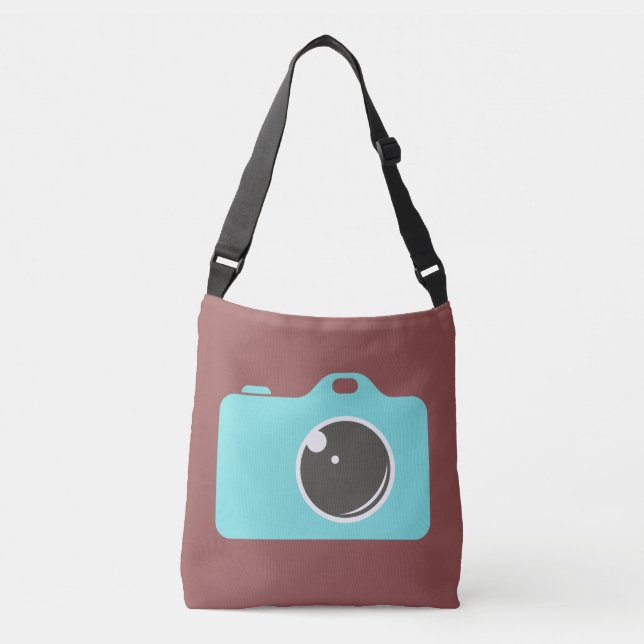 Bolsa Ajustável Pop Art Blue Camera Burgundy (Frente)