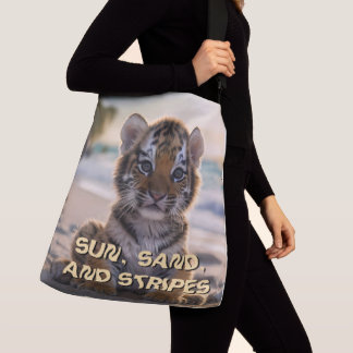 Bolsa Ajustável Praia "SUN, SAND, E STRIPES" do Cubo de Tigre