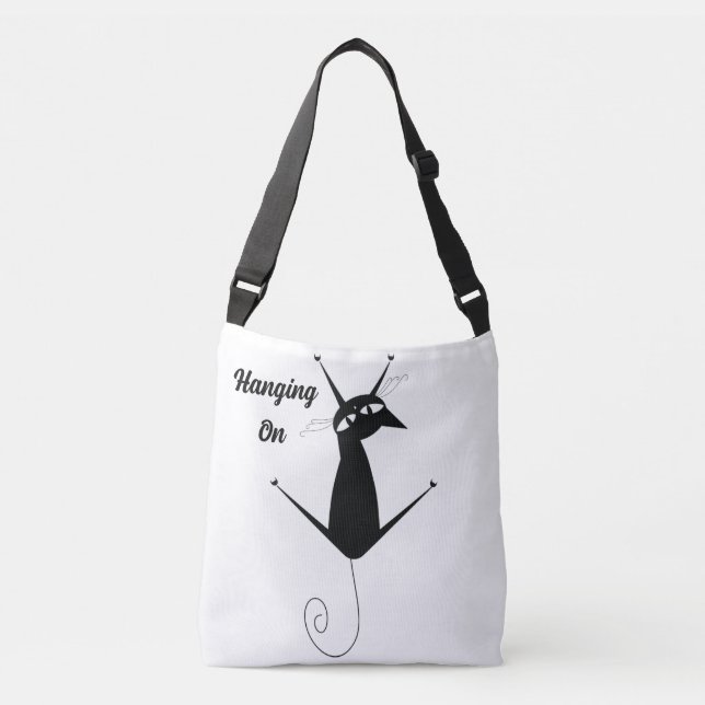 Bolsa Ajustável Prendendo Gato Preto (Frente)