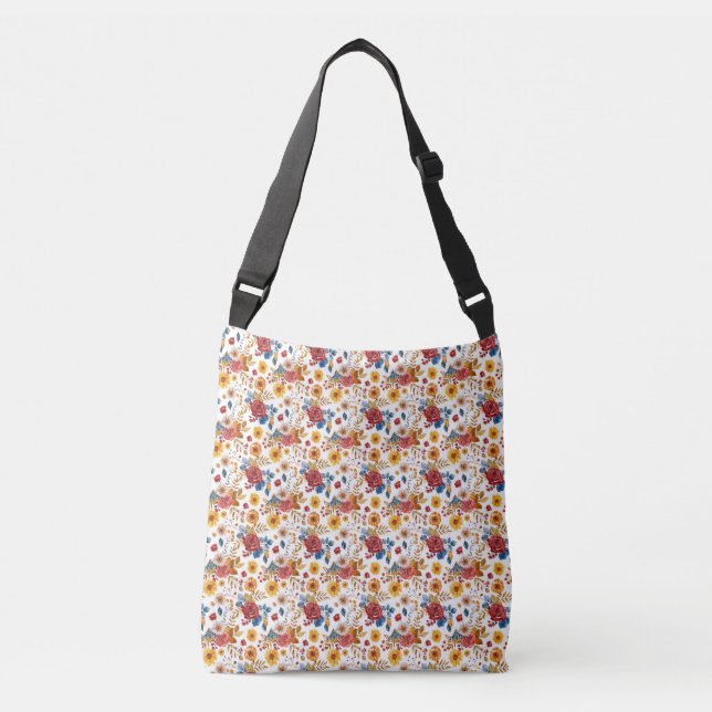 Bolsa Ajustável Presente de aniversário | Floral Colorida (Frente)