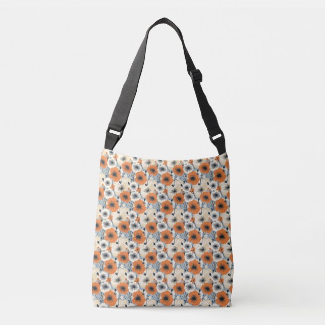 Bolsa Ajustável Presente de Aniversário | Laranja, Branco e Preto  (Frente)