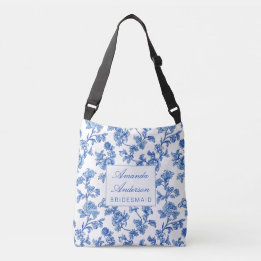 Bolsa Ajustável Presente de Bridesmaid da Chinoiserie Azul e Branc