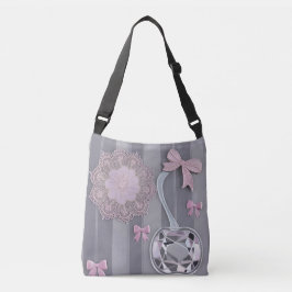 Bolsa Ajustável Presente de casamento Rosa & Cinza arte AI Cristal