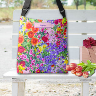 Bolsa Ajustável Presente de Flores de Aquarela para Nana - Estilo