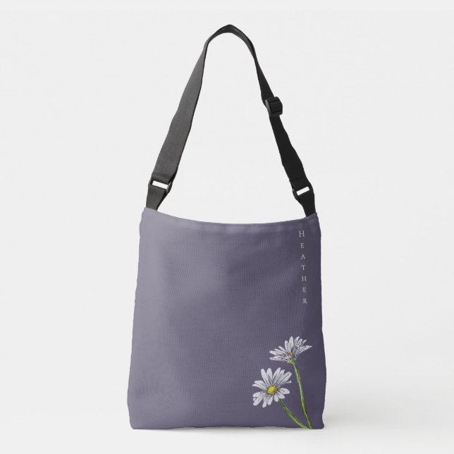 Bolsa Ajustável Presente de Natal Boho Floral de Margarida Aquarel (Frente)