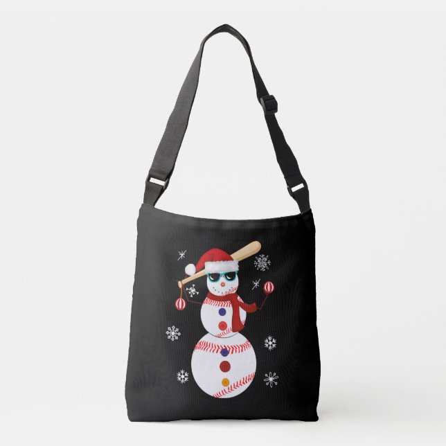 Bolsa Ajustável Presente de Santa Hat Snowman de Baseball de Natal (Frente)
