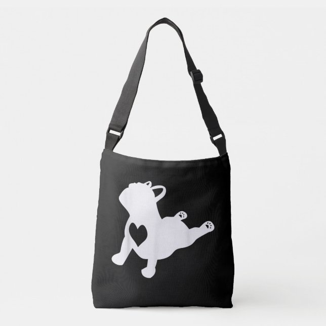 Bolsa Ajustável Presente para o Bulldog Yoga Pose Love Heart Worko (Frente)