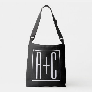 Bolsa Ajustável Preto & Branco Iniciais de Casais