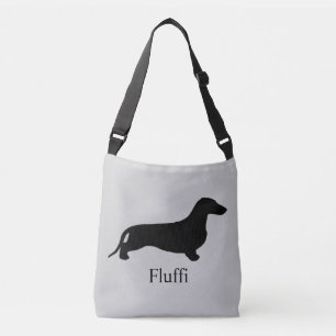 Bolsa Ajustável Preto da silhueta do Dachshund + suas ideias