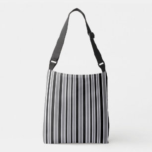 Bolsa Ajustável Preto e Cinzas com risca