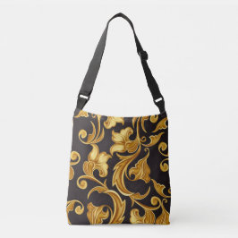 Bolsa Ajustável Preto Floral Dourado