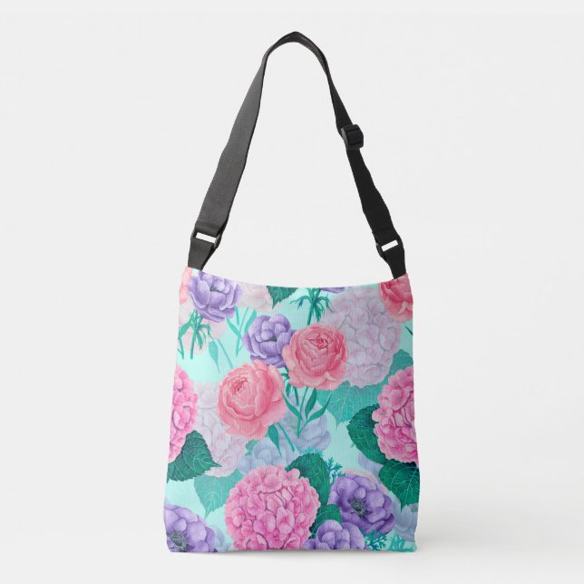 Bolsa Ajustável Primavera jardim aquarela 2 (Frente)