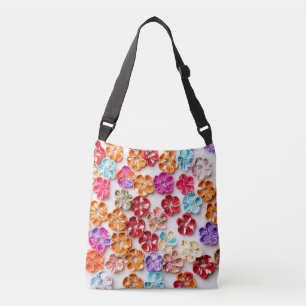 Bolsa Ajustável Primavera tecido com costura manual Flores multico