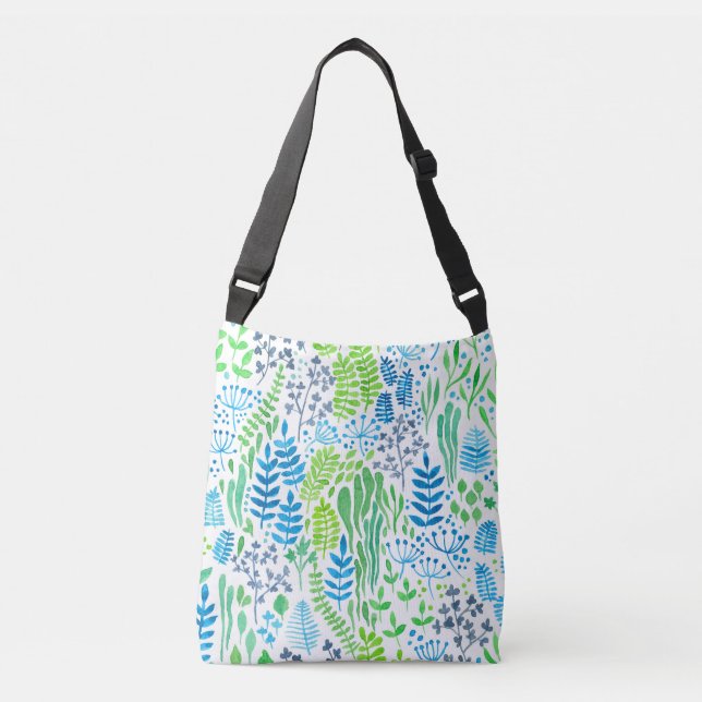 Bolsa Ajustável Produto floral de aquarela branco (Frente)