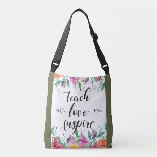 Bolsa Ajustável Professor Dando Presente Ensinar Amor Inspire Cita (Frente)