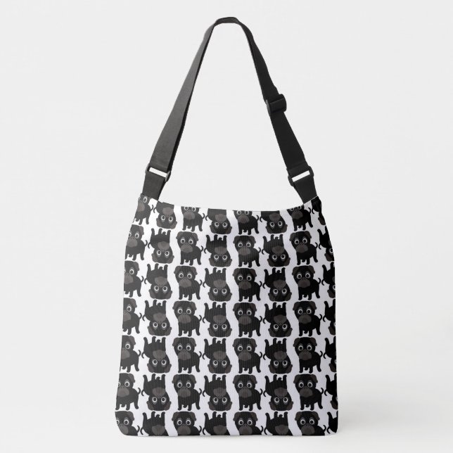 Bolsa Ajustável Pugs Pretos (Frente)