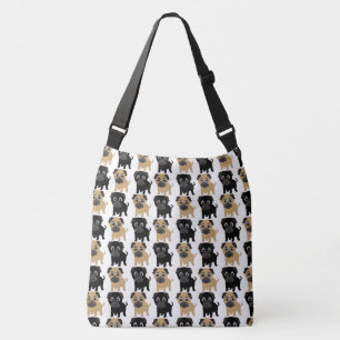 Bolsa Ajustável Pugs Pretos e Desfocados