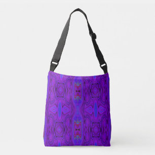 Bolsa Ajustável Púrpura-Abstrato retroativa e padrão azul real