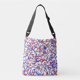 Bolsa Ajustável Purpurina Patriótica Vermelha Branca Azul