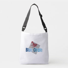 Bolsa Ajustável Quadrado Cinza com Mancha Vermelha e Texto de Círc