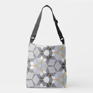 Bolsa Ajustável Quadrado hexágono colorido: caleidoscópio geométri
