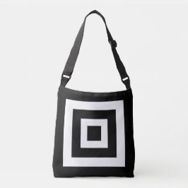 Bolsa Ajustável Quadrados Abstratos em Preto e Branco
