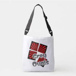 Bolsa Ajustável Quadrados vermelhos com vigas e ovais de Cinza