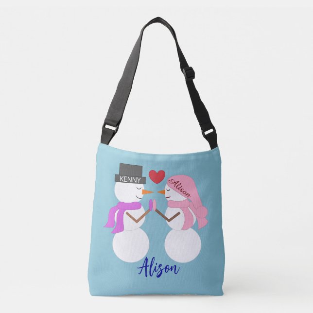 Bolsa Ajustável Querido Neve no Amor: Azul Claro (Frente)