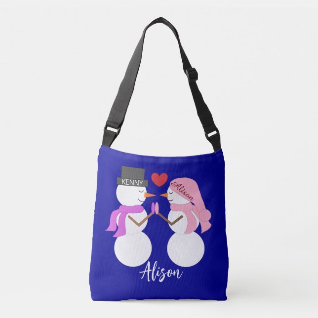 Bolsa Ajustável Querido Neve no Amor: Azul Escuro (Frente)