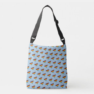 Bolsa Ajustável Rainbow Heart Pattern Crossbody Bag
